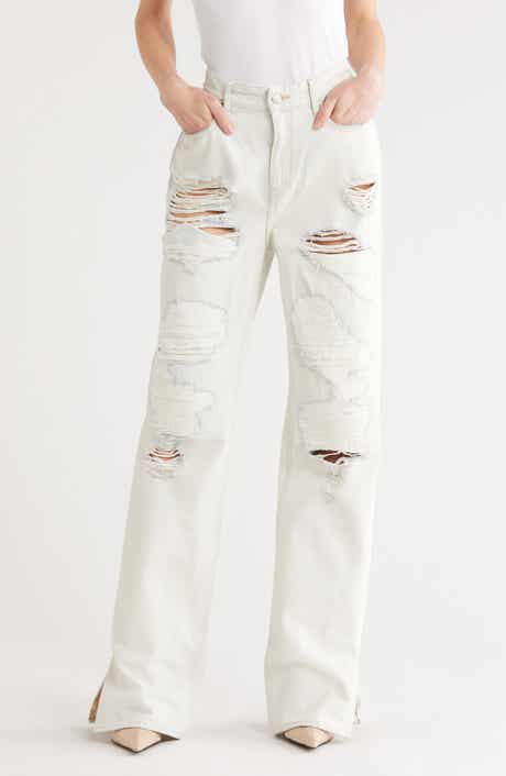 Good American The Khlo Distressed Straight Leg Jeans
