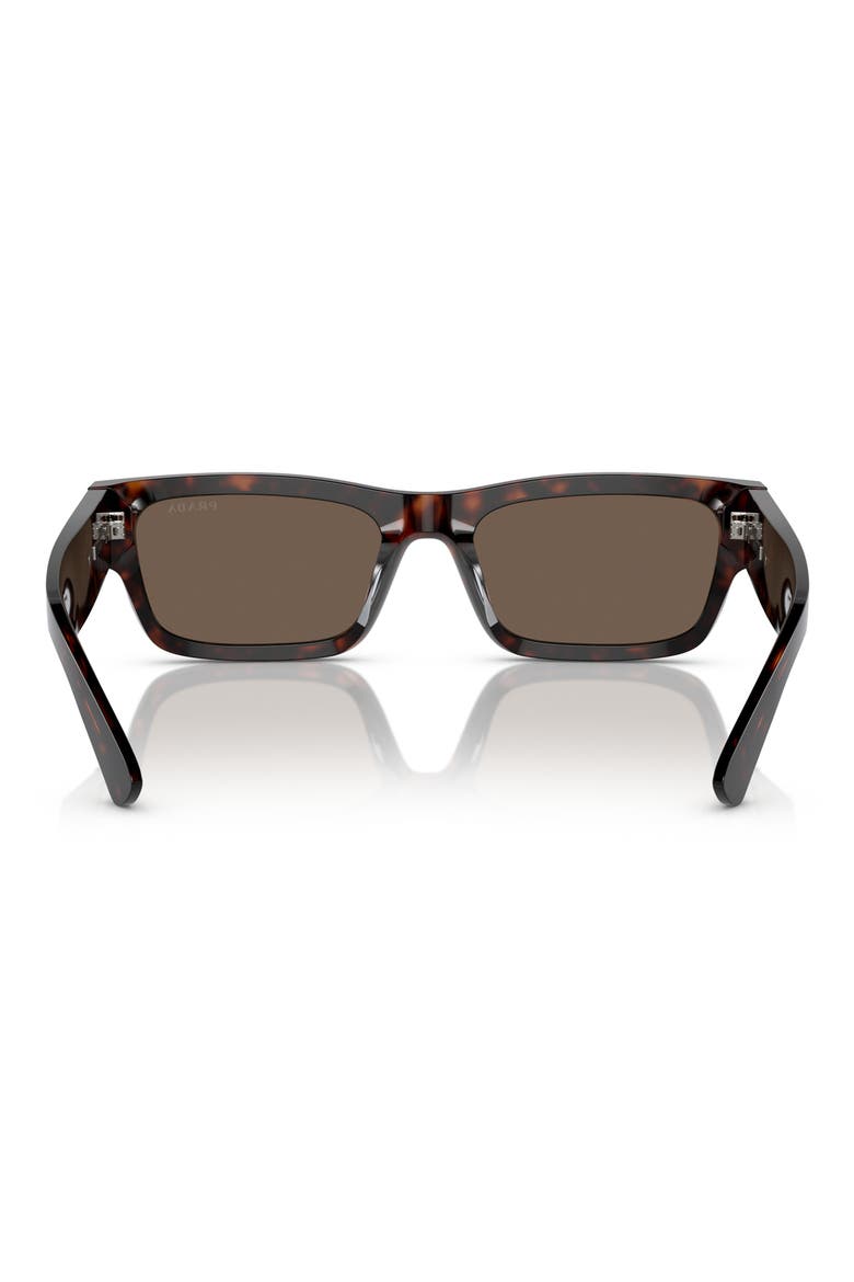 56mm Rectangular Polarized Sunglasses, Alternate, color, HAVANA