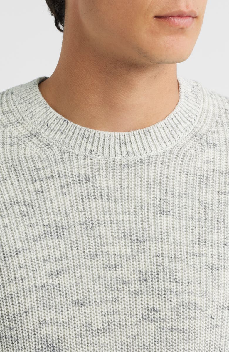 Treasure & Bond Space Dye Crewneck Cotton Blend Sweater, Alternate, color, White- Black Caviar Marl
