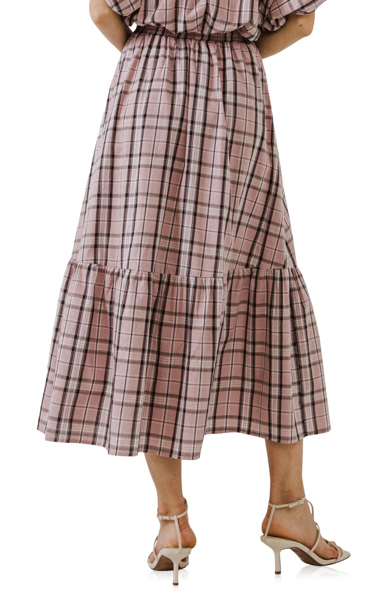 English Factory Plaid Maxi Skirt, Alternate, color,
