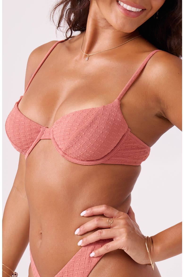 Haleiwa Underwire Bikini Top, Main, color, CANYON ROSE