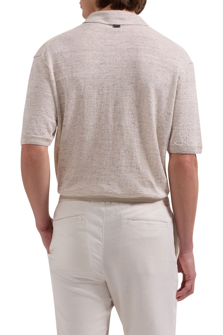 Linen Polo Sweater, Alternate, color, ALMOND
