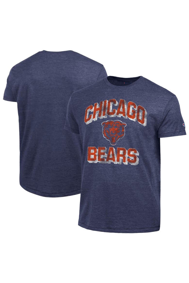 Men's Champion  Heather Navy Chicago Bears Ultimate Tri-Blend T-Shirt, Main, color, Heather Navy