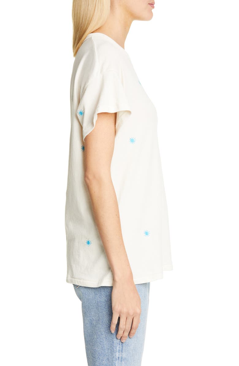 THE GREAT. The Embroidered Boxy Crew Tee, Alternate, color, 