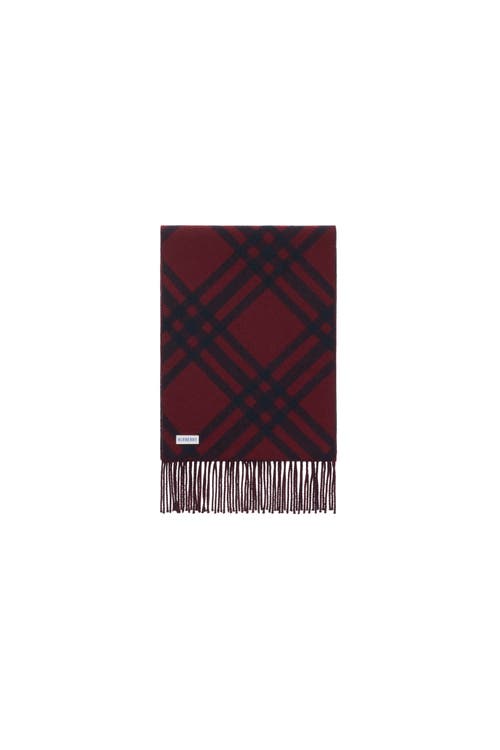Burberry Check Cashmere Scarf In Black
