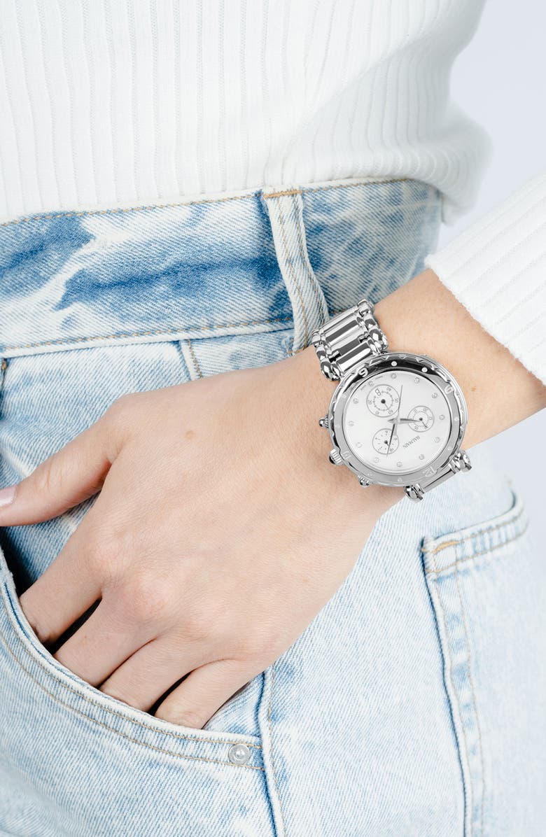 BALMAIN WATCHES Chronograph Diamond Bracelet Watch, 38mm, Alternate, color,