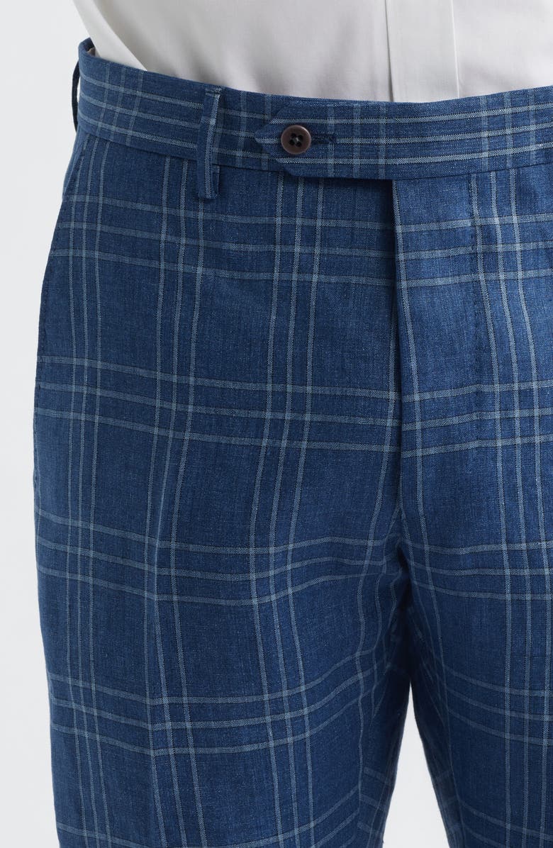Zanella Noah Linen Dress Pants, Alternate, color, Blue