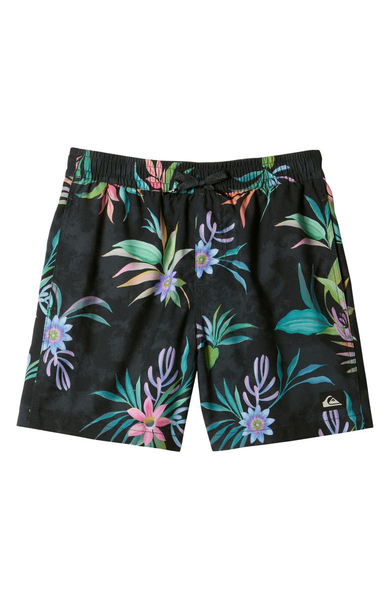 Quiksilver Kids' Everyday Heritage Volley Swim Trunks, Main, color, Black