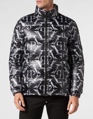 PHILIPP PLEIN Nylon Puffer Jacket Chrome Men