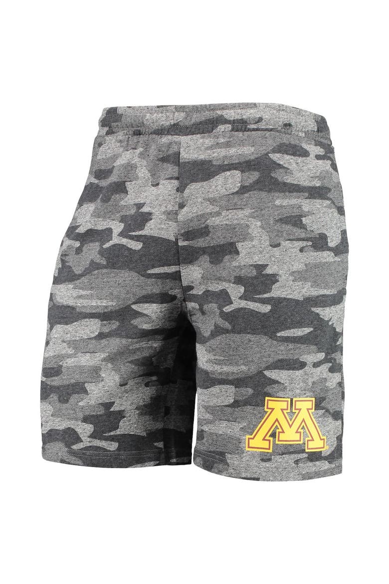 Men's Concepts Sport Charcoal/Gray Minnesota Golden Gophers Camo Backup Terry Jam Lounge Shorts, Alternate, color, Charcoal