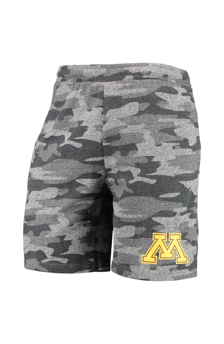 CONCEPTS SPORT Men's Concepts Sport Charcoal/Gray Minnesota Golden Gophers Camo Backup Terry Jam Lounge Shorts, Alternate, color, Charcoal