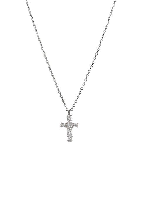 14k Gold Plated Evelina Crystal Cross Necklace Holiday Gift Guide