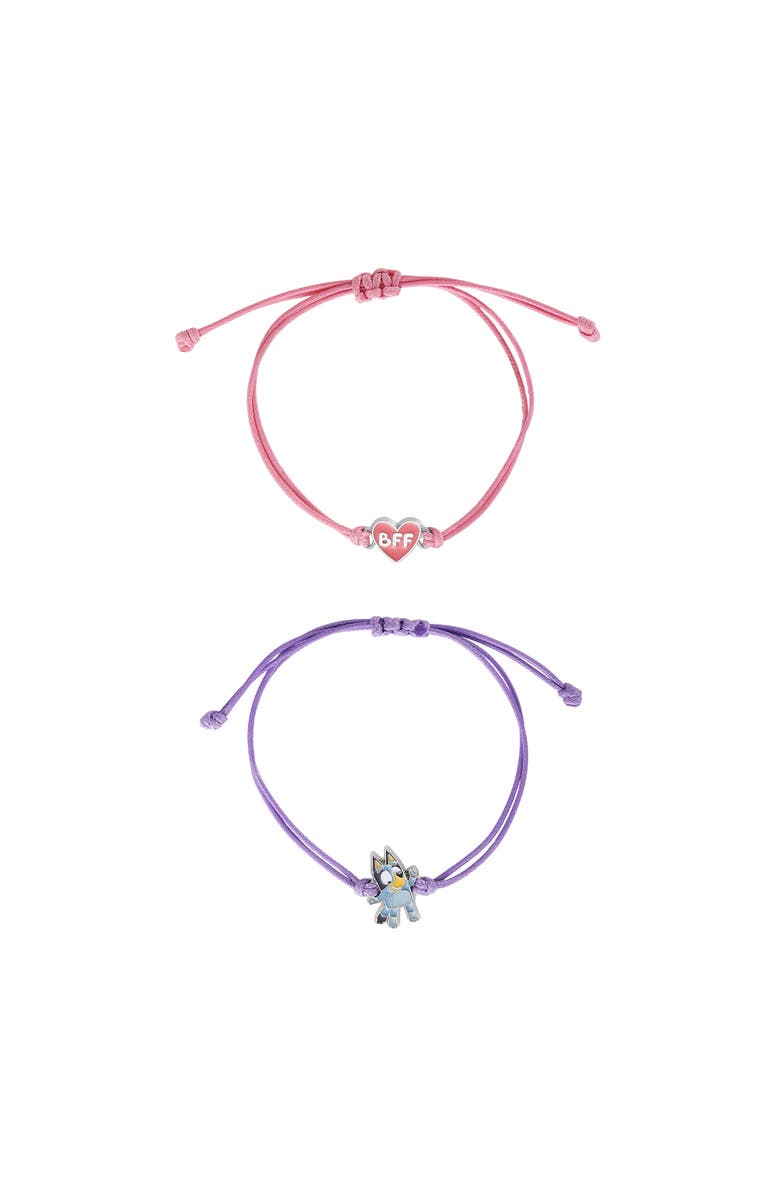 BLUEY Adjustable Friendship Bracelet Set, Heart Charm, 4-Pack, Alternate, color, Multicolor