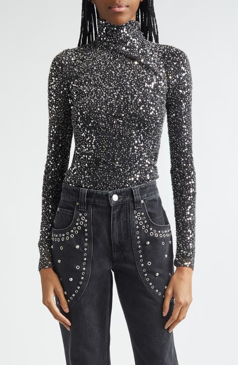 Lou Sequin High Neck Top
