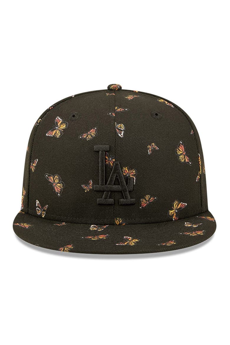 Men's New Era Black Los Angeles Dodgers Flutter 59FIFTY Fitted Hat, Alternate, color, Black