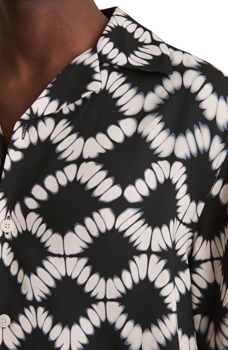 Reiss Makard Tie Dye Relaxed Fit Button-Up Shirt, Alternate, color, Black Multi