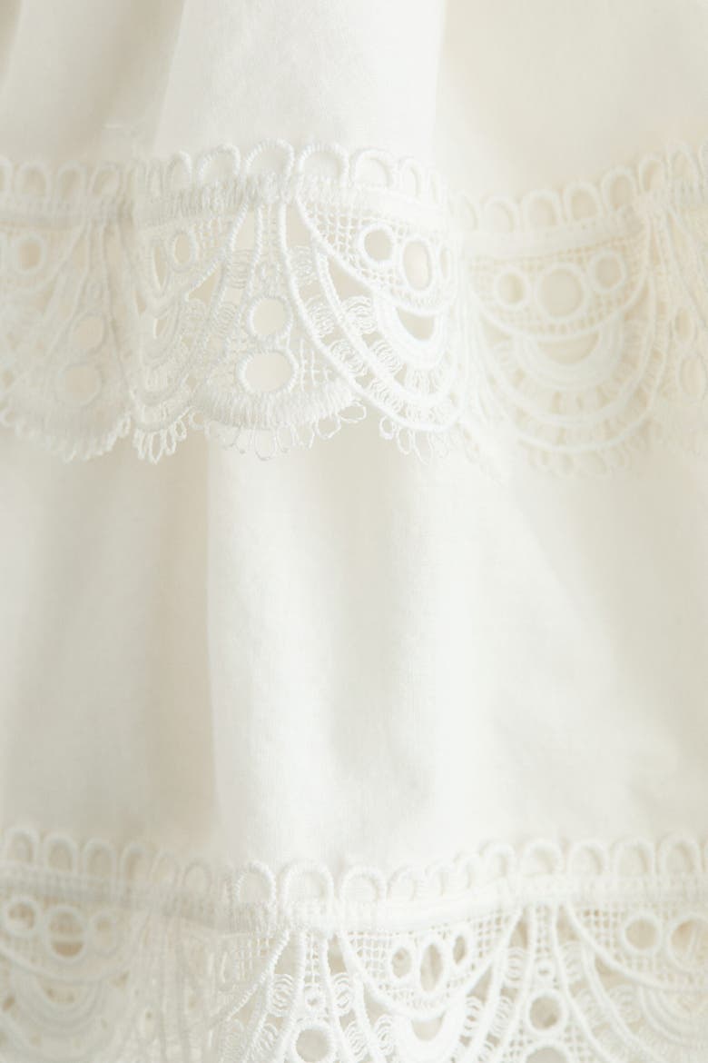 Lace-trimmed Tiered Skirt, Alternate, color, Ivory