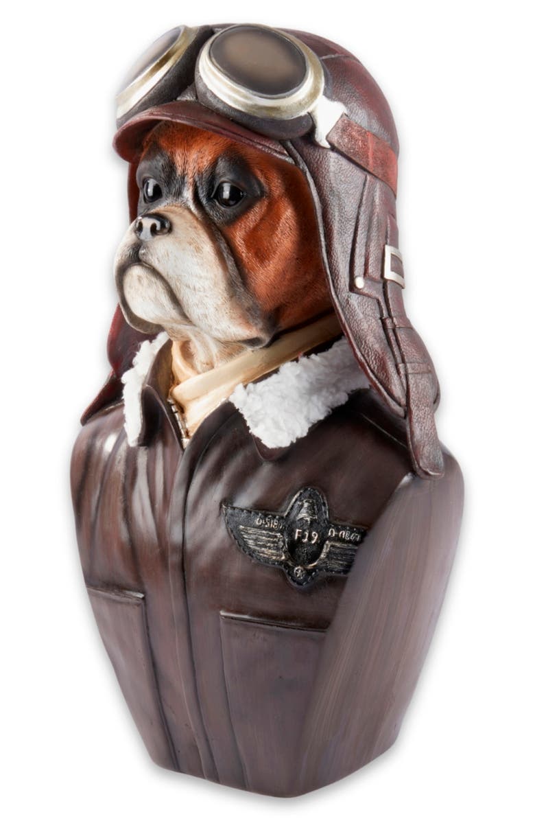 Bey-Berk Pilot Dog Decoration, Alternate, color, Brown
