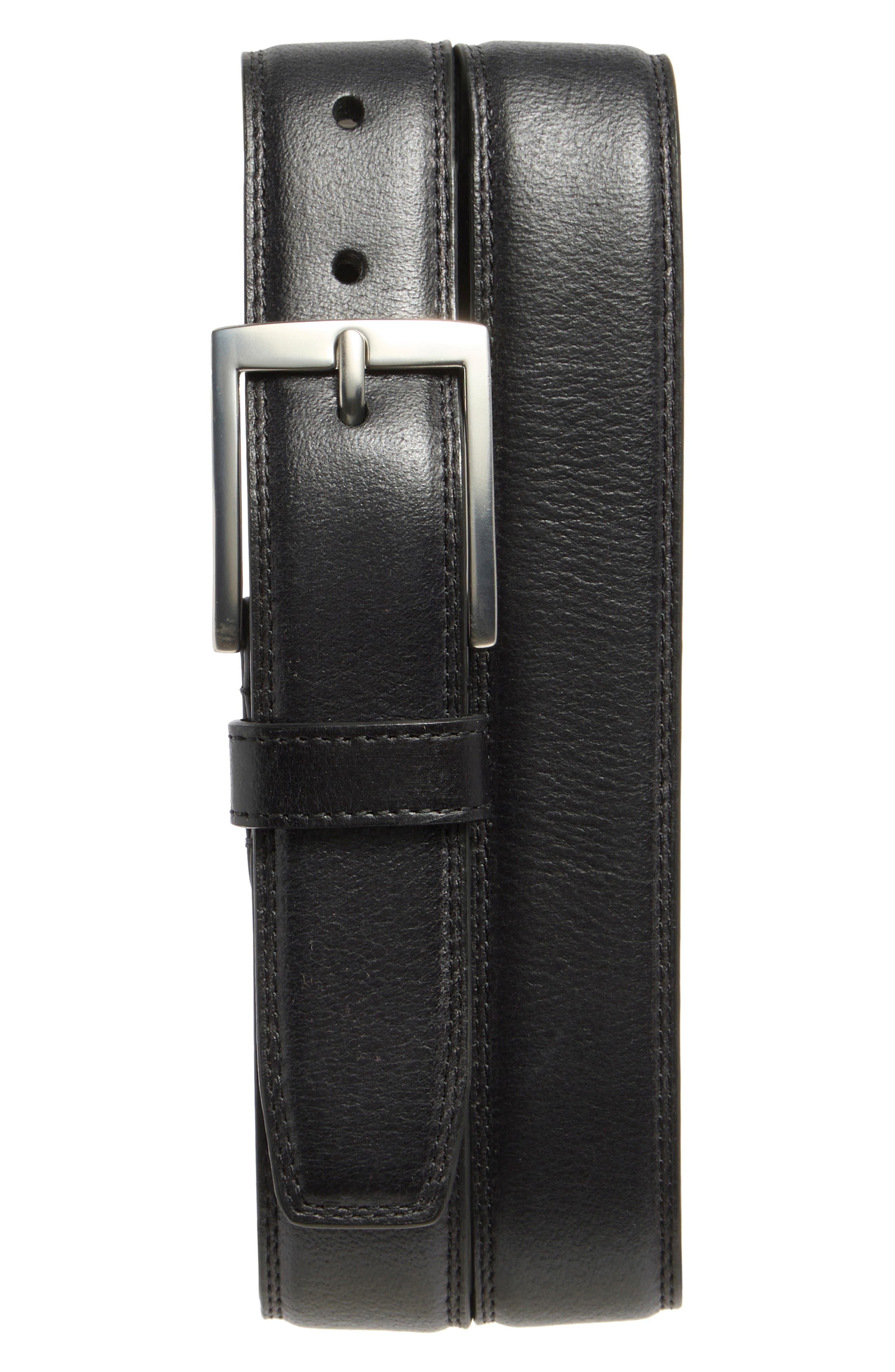 Johnston & Murphy Double Stitch Leather Belt