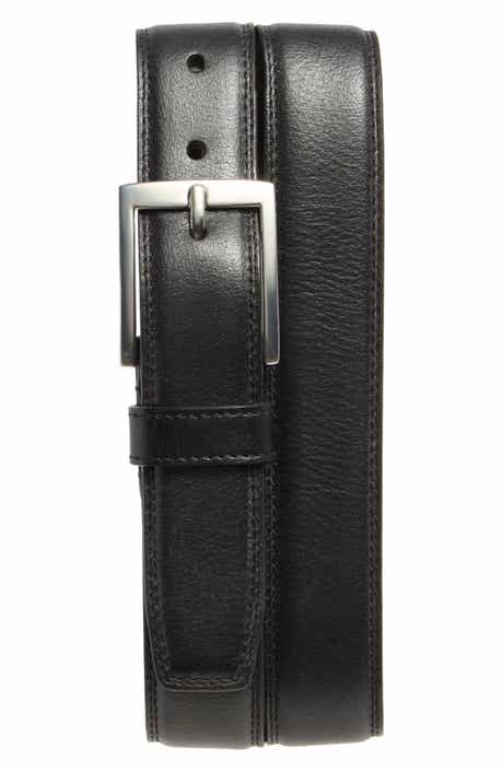 Johnston & Murphy Double Stitch Leather Belt