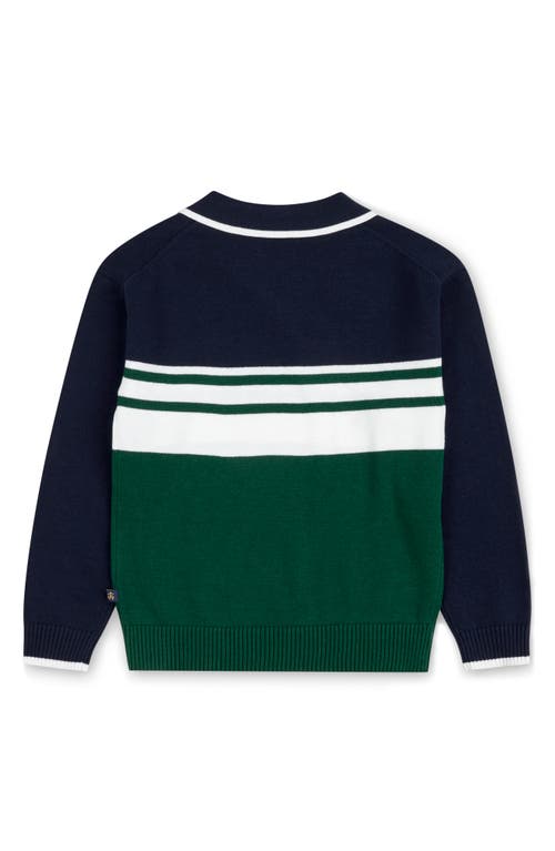 Brooks Brothers Kids' Stripe Cotton Polo Sweater In Navy