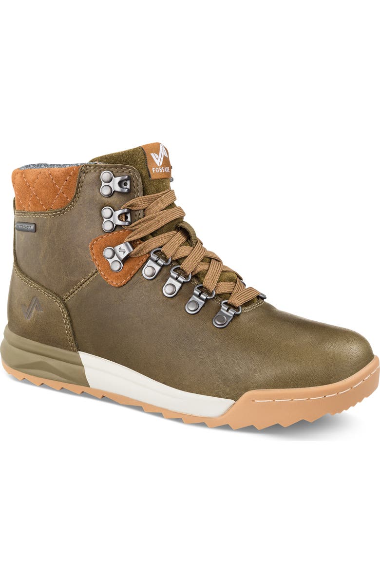 Forsake Patch Waterproof Mid Hiking Boot, Main, color, Olive