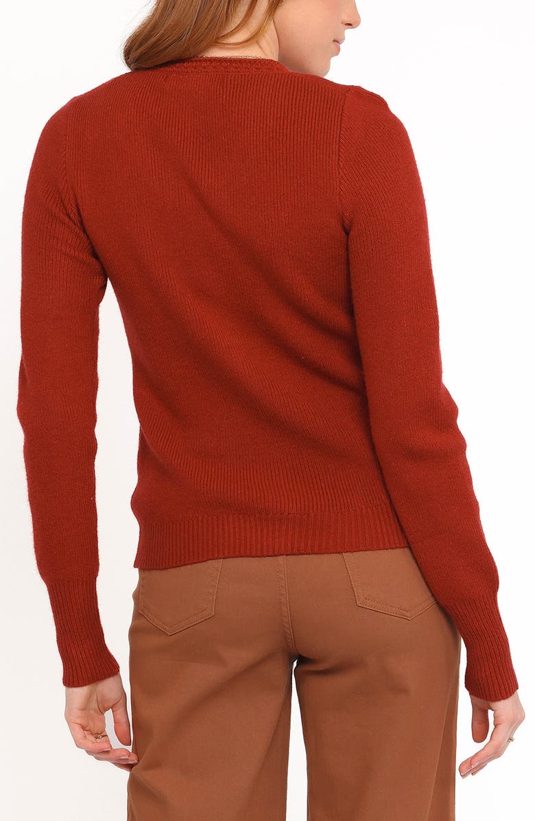 Petal & Pup Quay Openwork Detail Cardigan, Alternate, color, Red