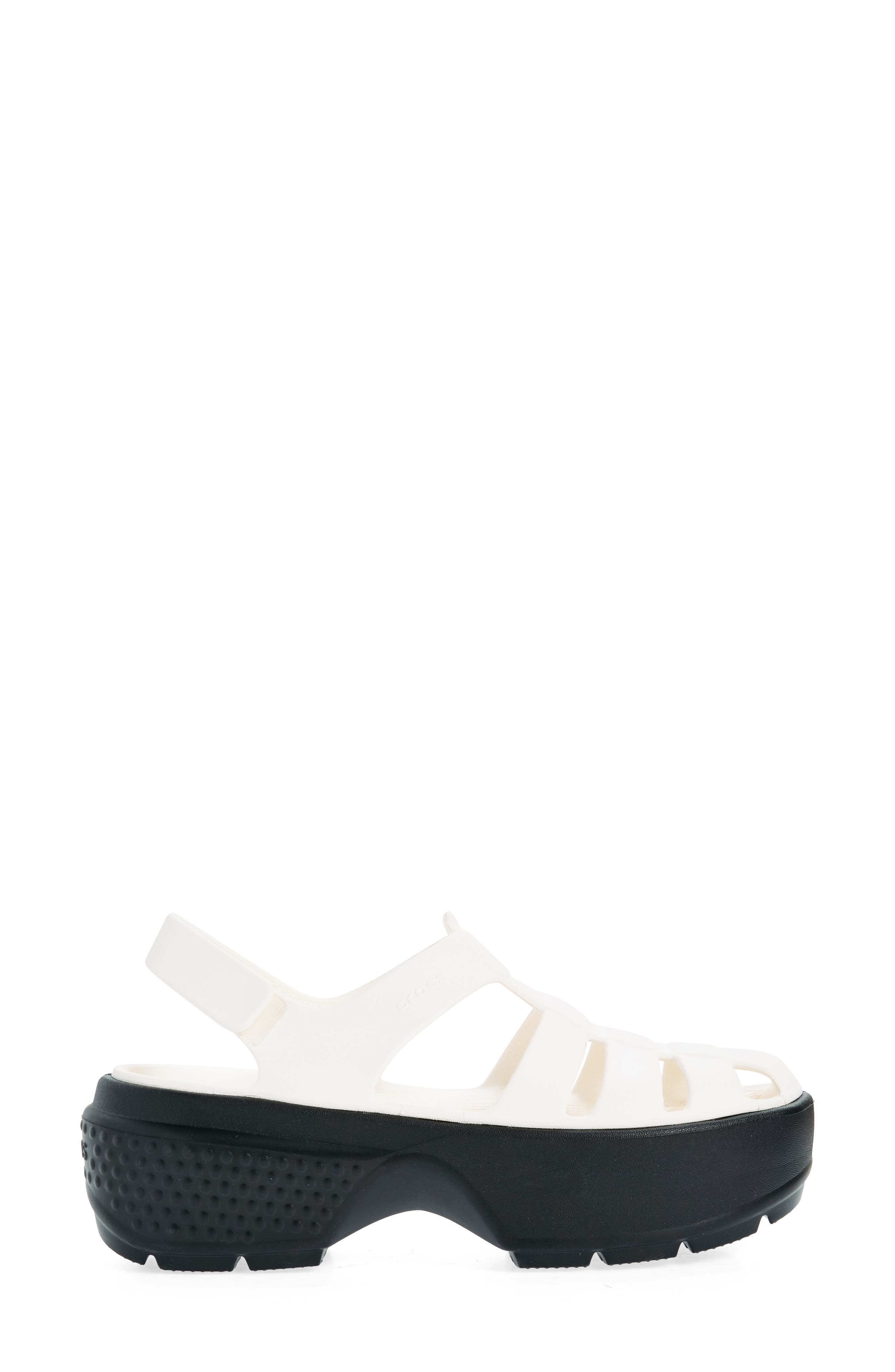 CROCS Stomp Platform Fisherman Sandal, Alternate, color, Chalk