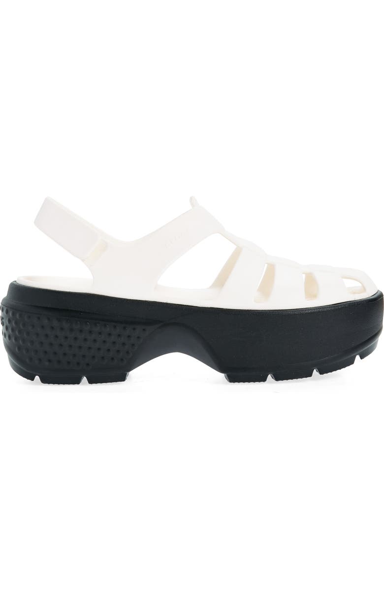 CROCS Stomp Platform Fisherman Sandal, Alternate, color, Chalk