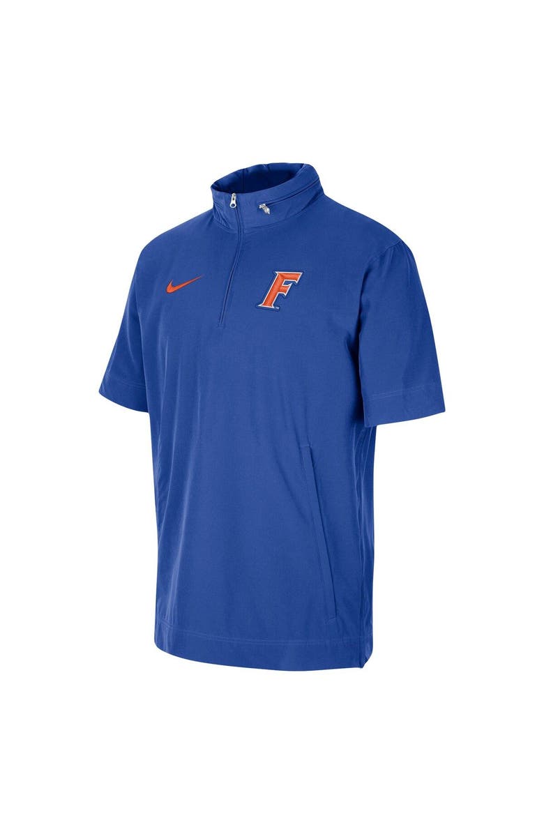 Nike Men's Nike Royal Florida Gators Coaches Half-Zip Short Sleeve Jacket, Alternate, color, Royal