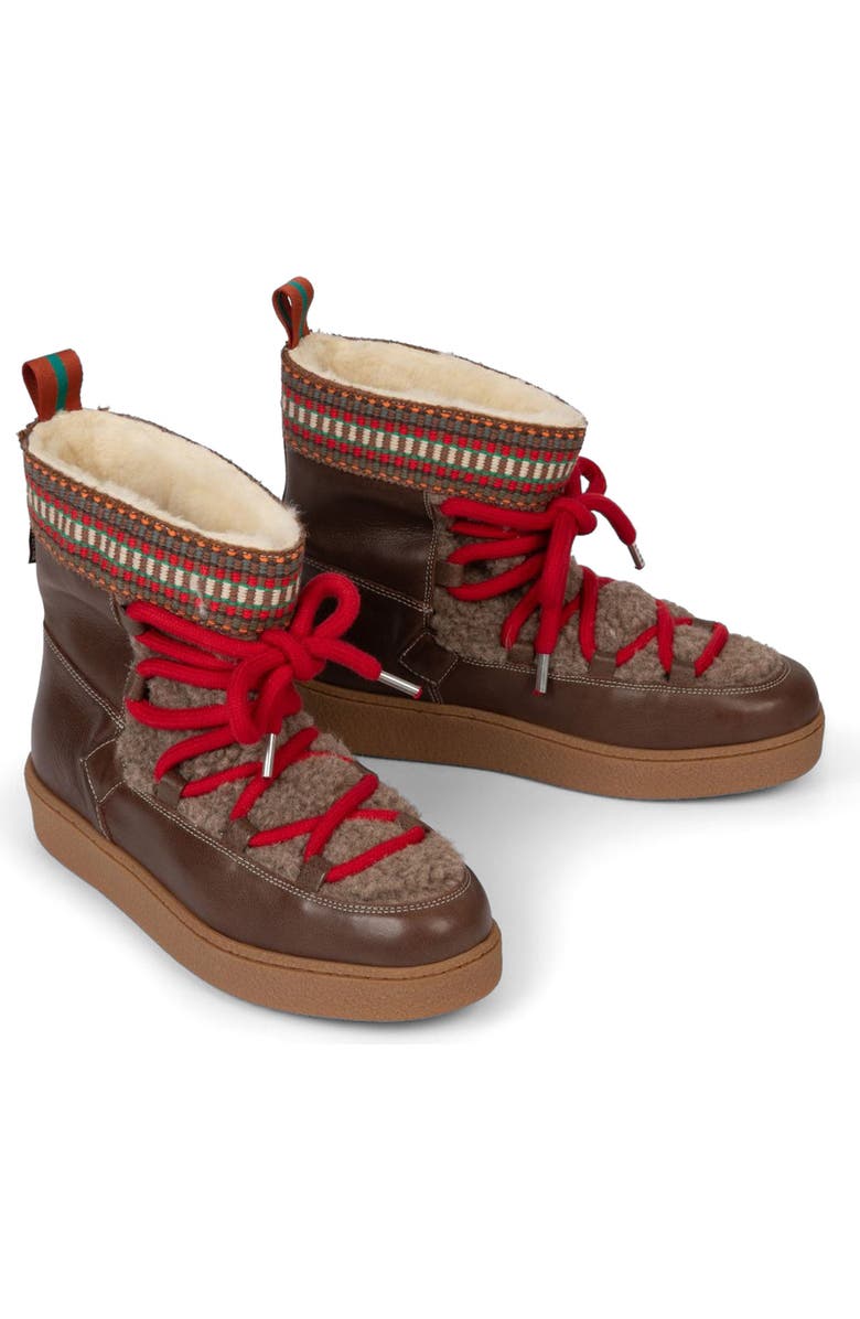 Penelope Chilvers Cosmos Genuine Shearling Lined Boot, Main, color, Dark Brown/ Multi