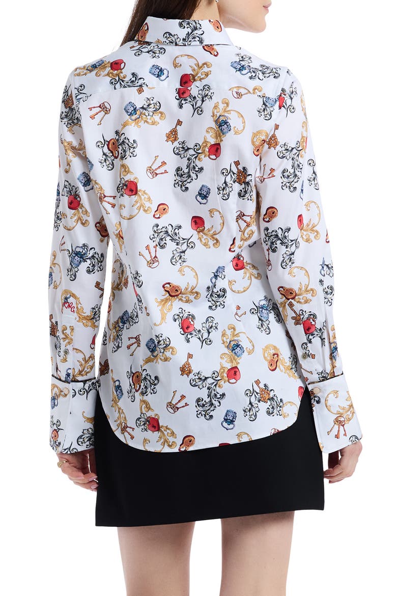 Priscilla Long Sleeve Woven Shirt, Alternate, color, WHITE MULTI