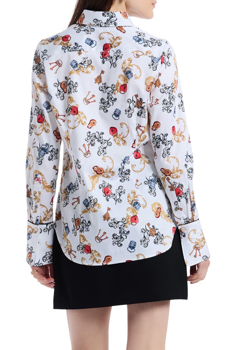 Robert Graham Priscilla Long Sleeve Woven Shirt, Alternate, color, White Multi