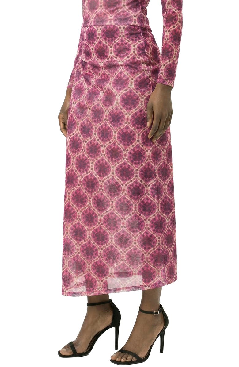 AREA STARS Mara Fleur Skirt, Alternate, color, Burgundy