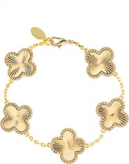 RIVKA FRIEDMAN Pavé CZ Clover Station Bracelet
