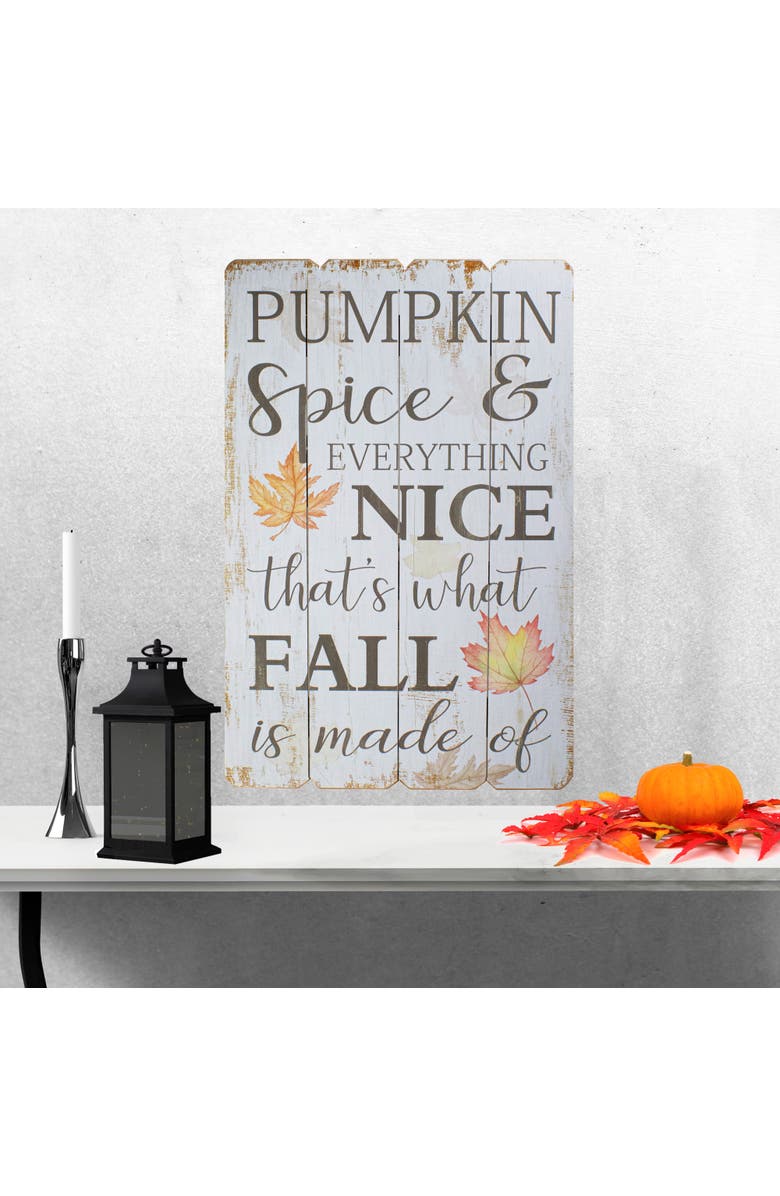 Northlight Pumpkin Spice Everything Nice Fall Wooden Wall Sign - 23.5", Alternate, color, White