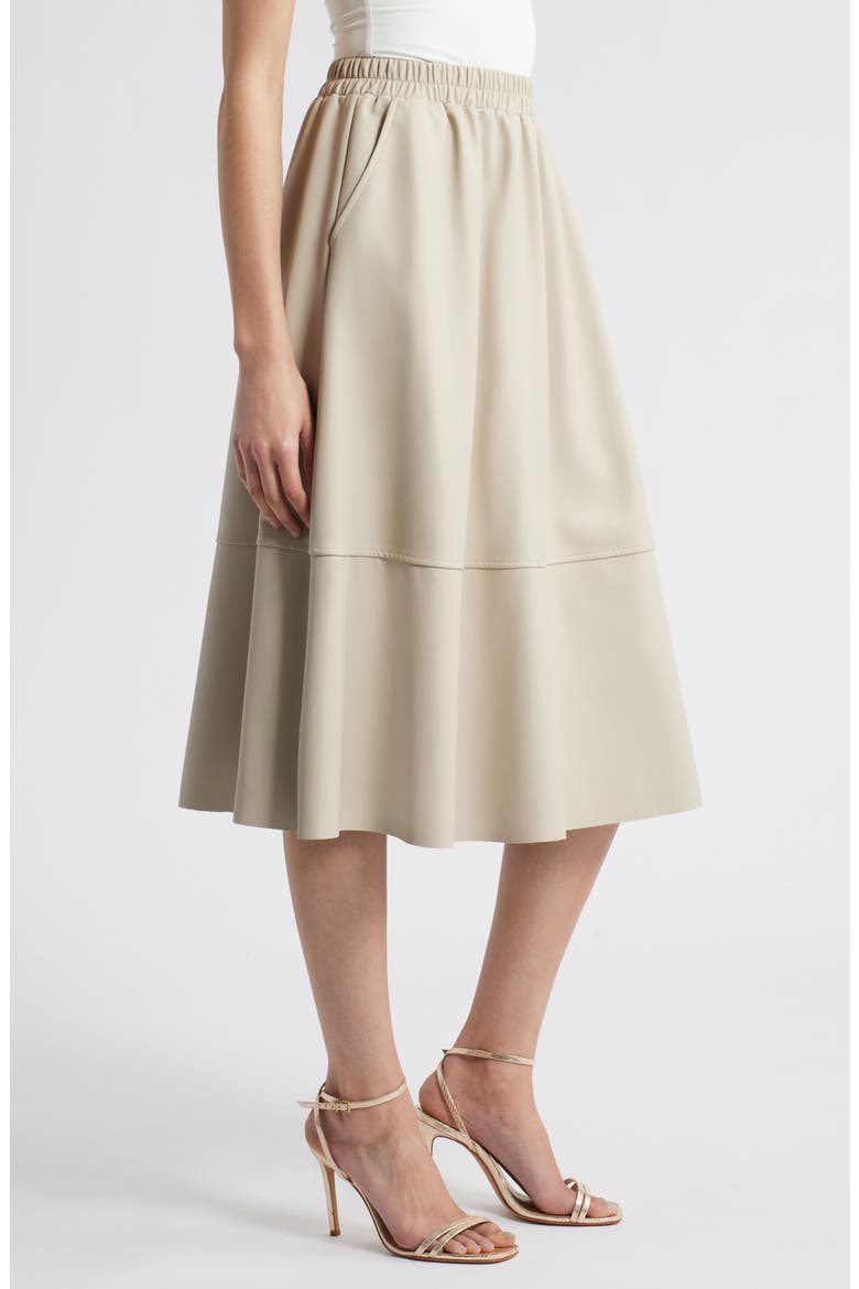 Agnes Faux Leather A-Line Skirt, Alternate, color, IVORY