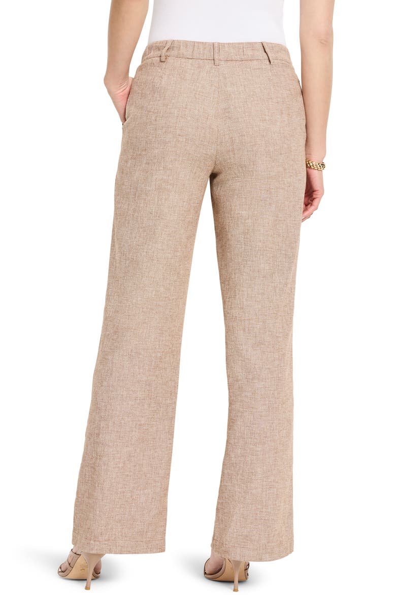 NIC+ZOE Eliot Cotton & Linen Wide Leg Pants, Alternate, color, Brown Mix