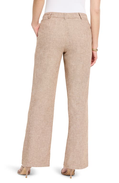 Nic + Zoe Nic+zoe Eliot Cotton & Linen Wide Leg Pants In Brown Mix