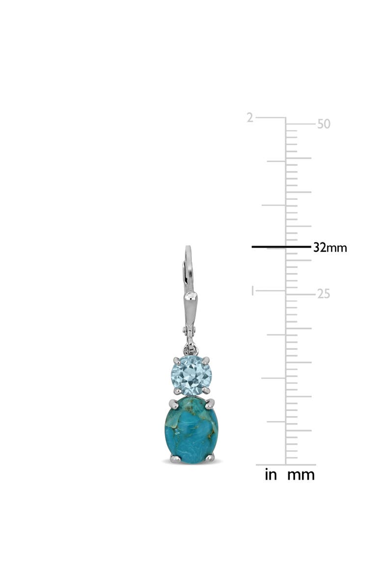 Julianna B. Turquoise & Blue Topaz Two-Stone Earrings, Alternate, color,