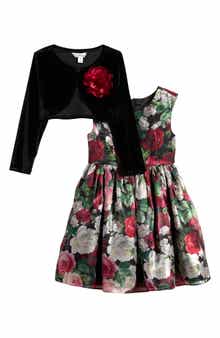 Pippa & Julie Kids' Eliana Rose Party Dress & Bolero Jacket Set