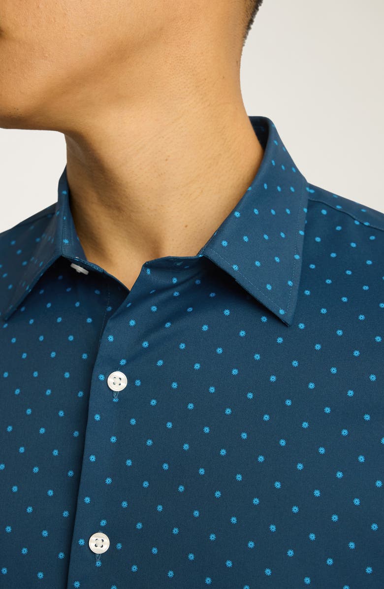 Bonobos Tech Floral Slim Fit Short Sleeve Performance Button-Up Shirt, Alternate, color, 