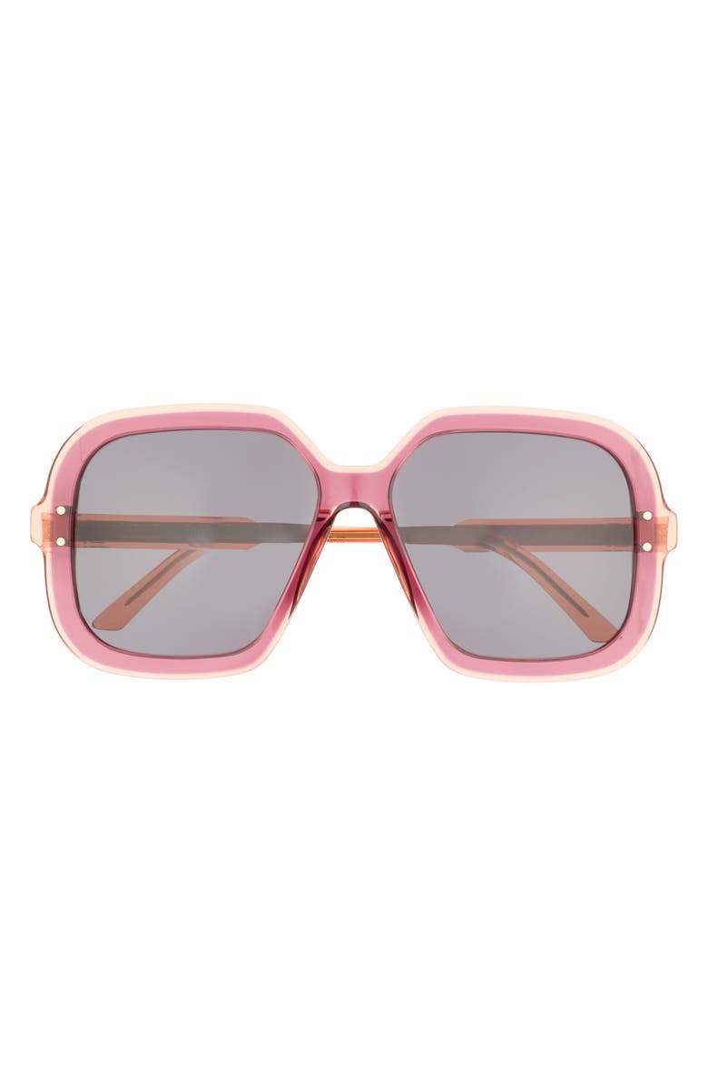 DIOR Highlight 57mm Square Sunglasses, Main, color, Bordeaux/ Orange/ Smoke
