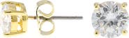 CZ by Kenneth Jay Lane 18K Gold Plated Round CZ Stud Earrings