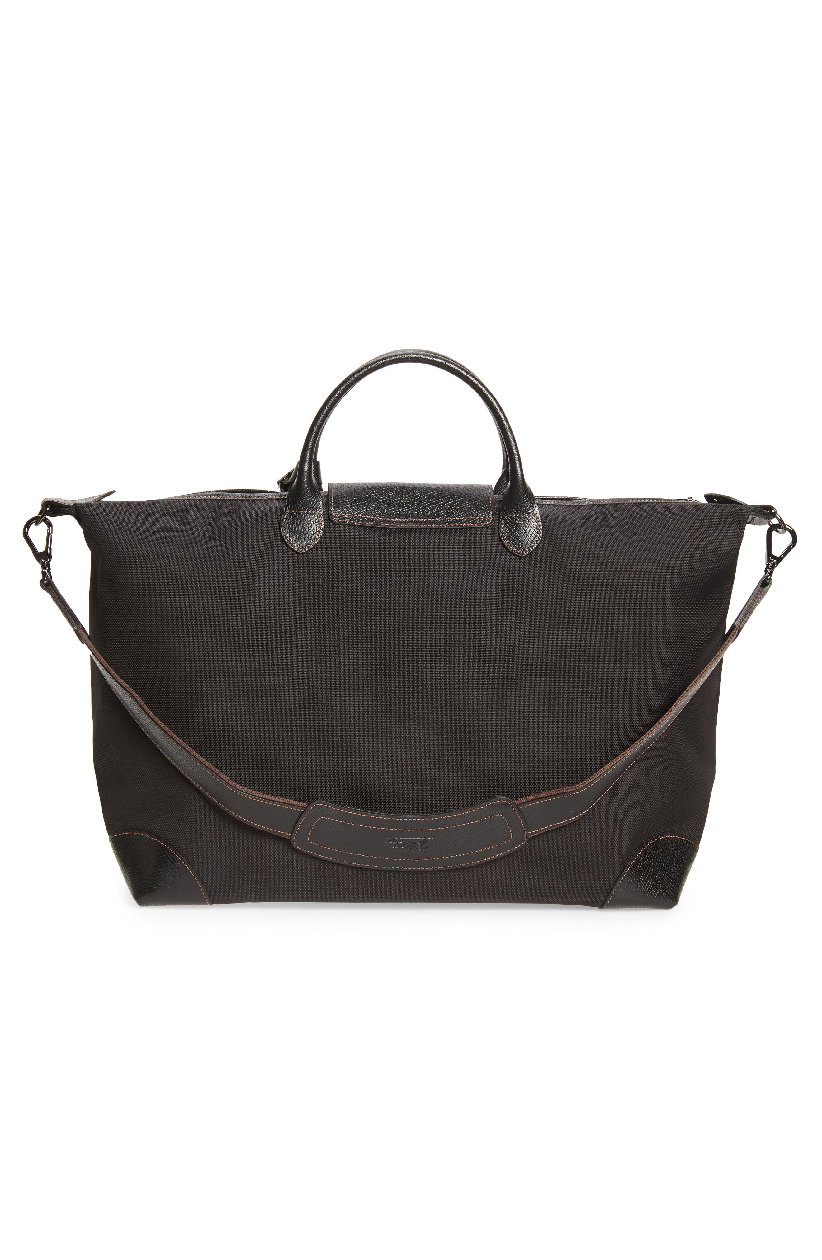 Longchamp Large Boxford Canvas & Leather Travel Bag, Alternate, color, 
