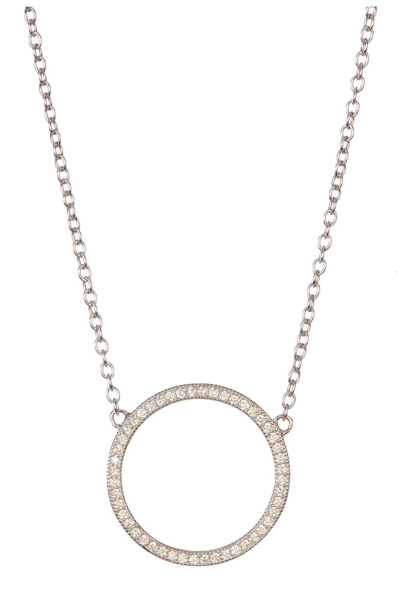 Adornia Swarovski Crystal Circle Pendant Necklace, Main, color, 
