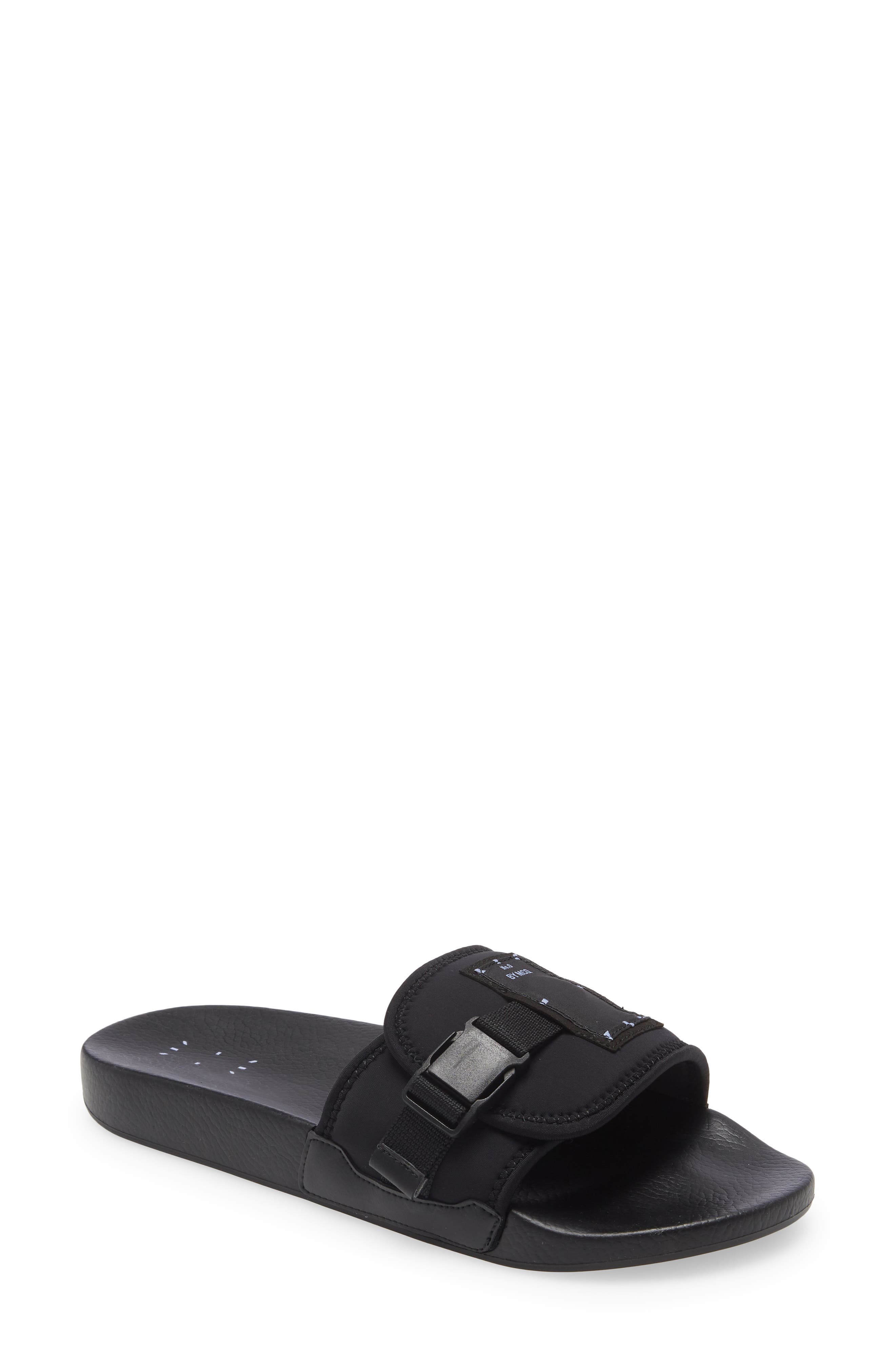 MCQ Logo Patch Slide Sandal, Main, color, 