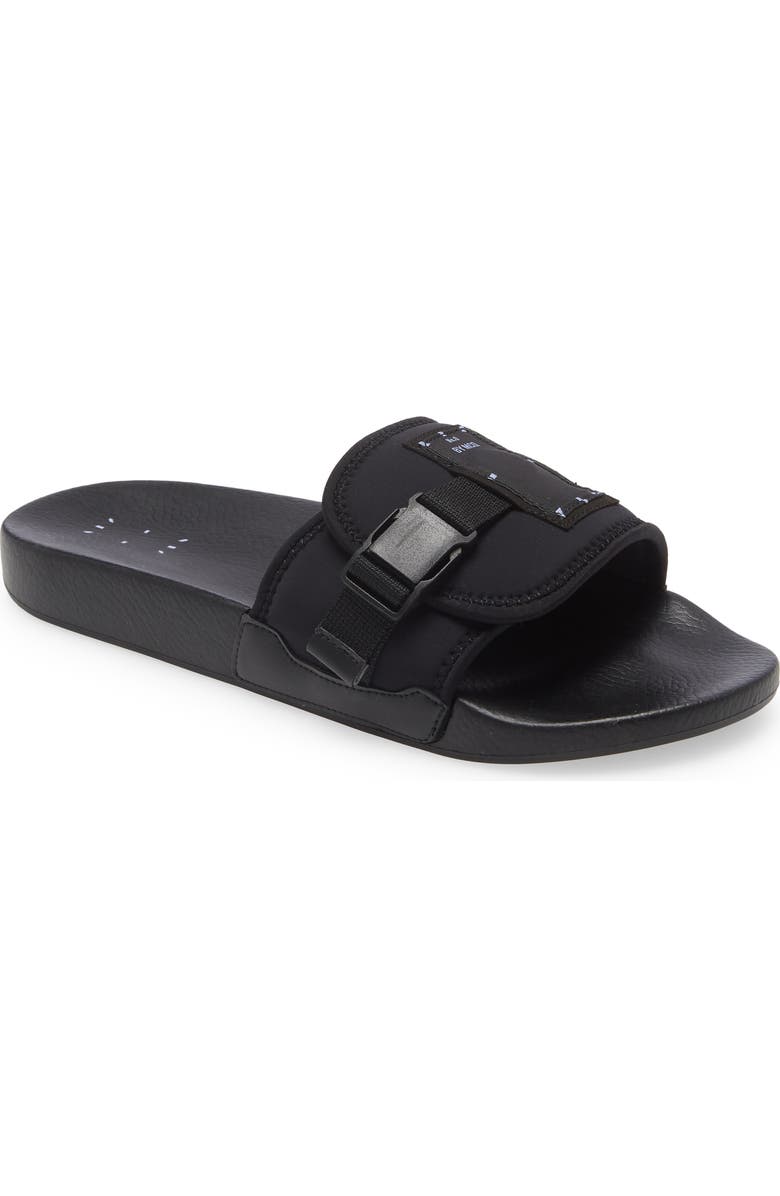 MCQ Logo Patch Slide Sandal, Main, color,
