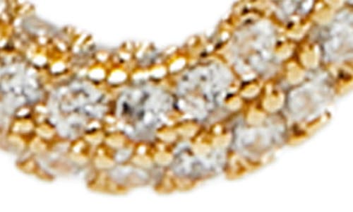 Argento Vivo Sterling Silver Pavé Cubic Zirconia Hoop Earrings