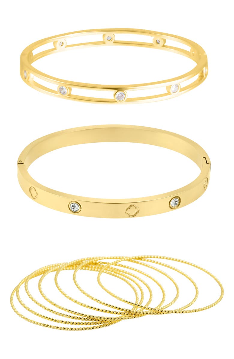 Adornia Set of 9 Assorted Bangle Bracelets, Main, color, 